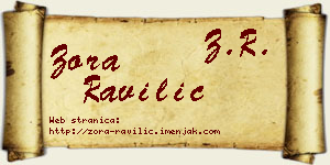 Zora Ravilić vizit kartica